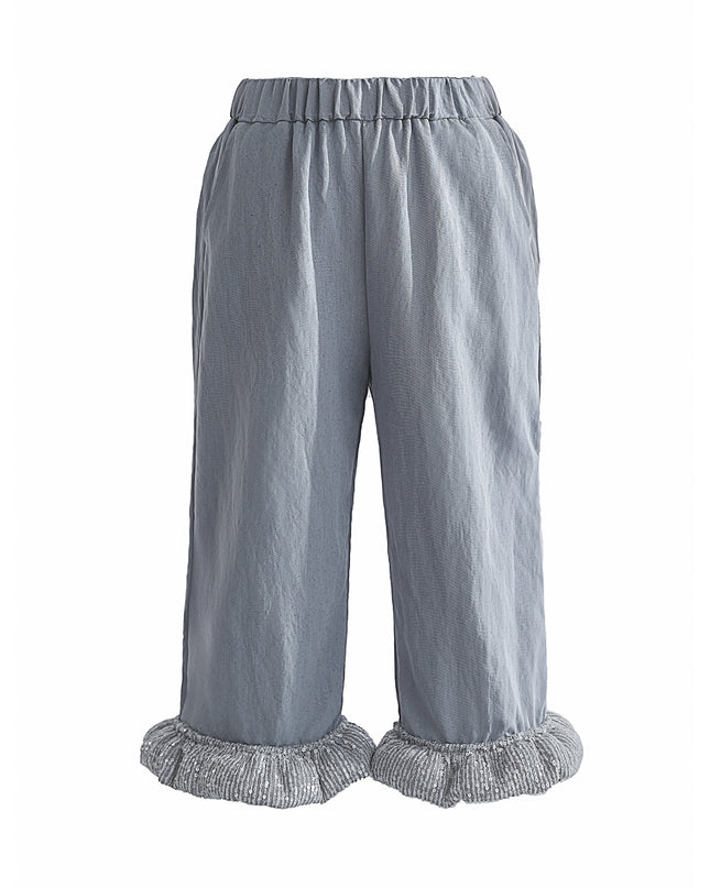 kids atelier tulleen Blue Calyra Ruffle Pant Set