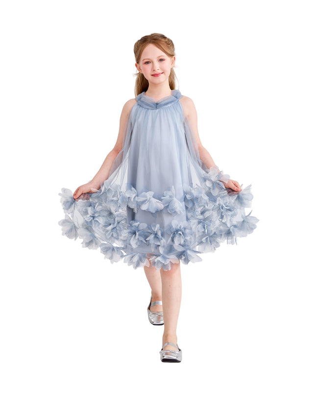 kids atelier tulleen Light Blue Elaris Floral Gown