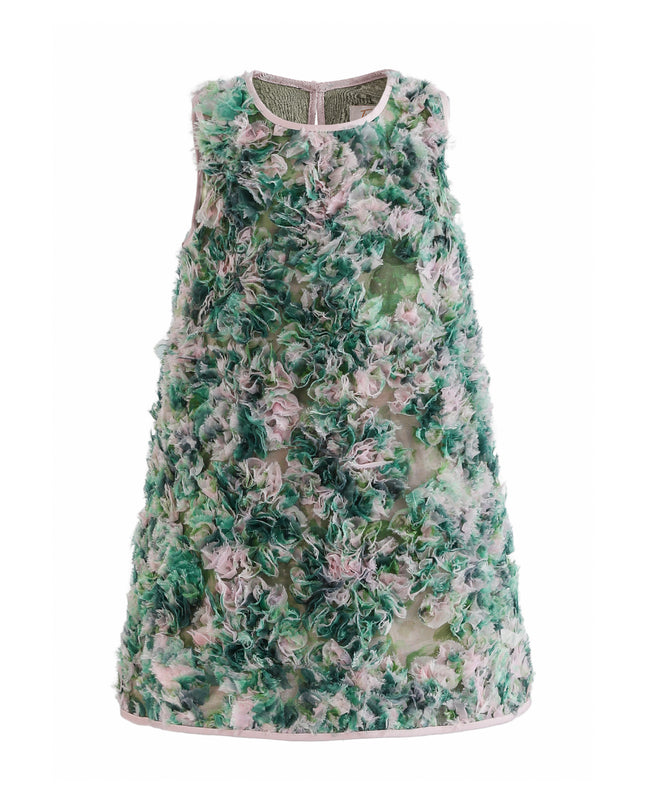 kids atelier tulleen Green Sylvie Floral Textured Dress