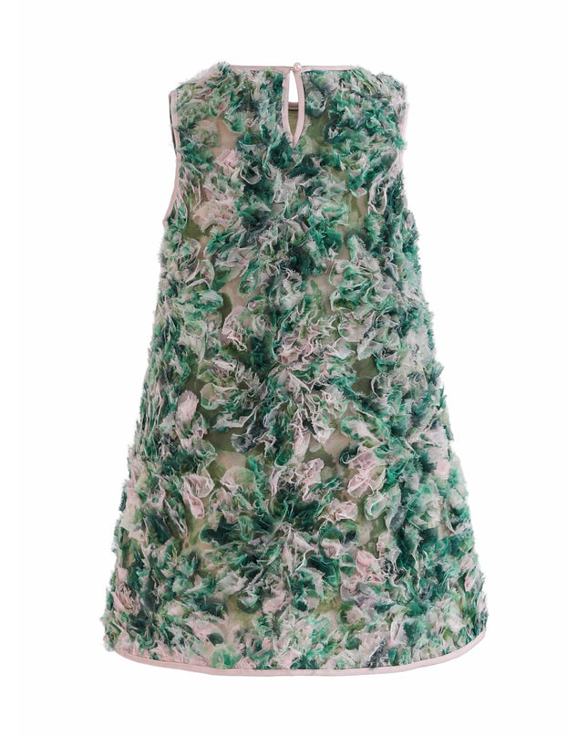 kids atelier tulleen Green Sylvie Floral Textured Dress