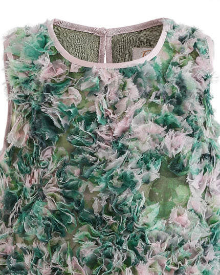 kids atelier tulleen Green Sylvie Floral Textured Dress