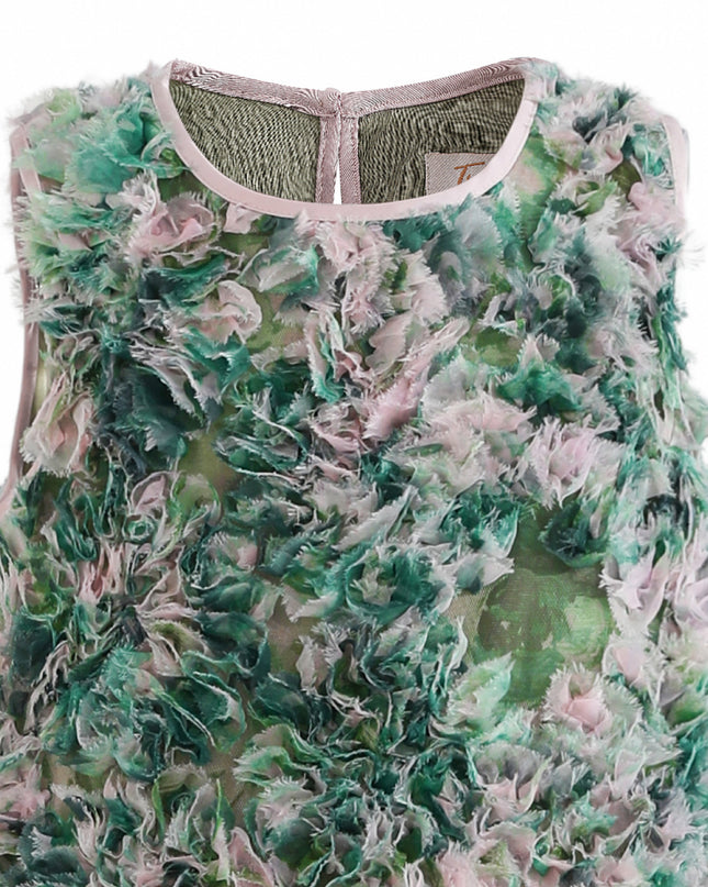 kids atelier tulleen Green Sylvie Floral Textured Dress
