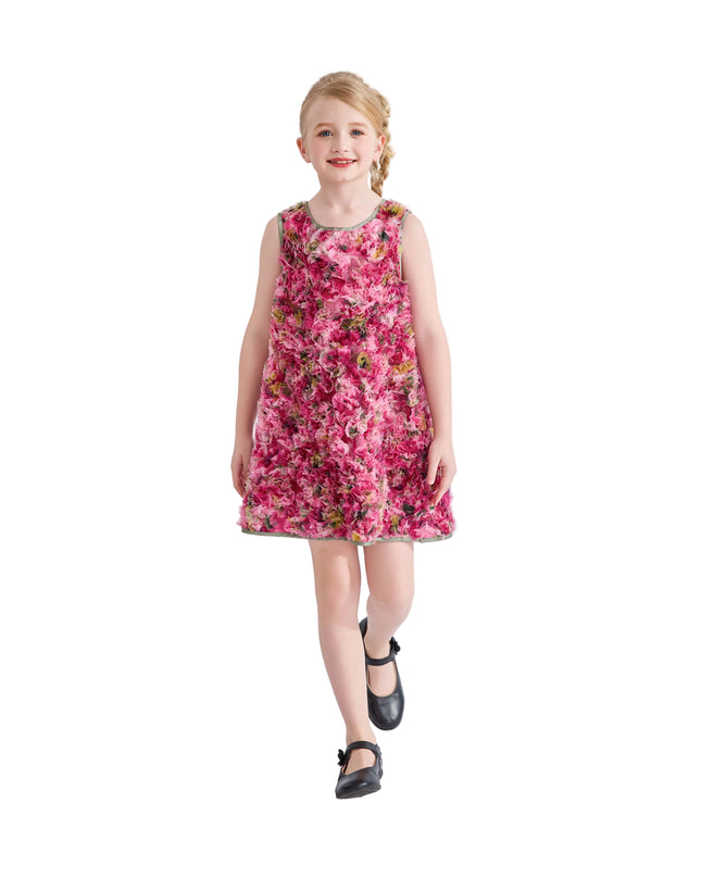 kids atelier tulleen Pink Sylvie Floral Textured Dress