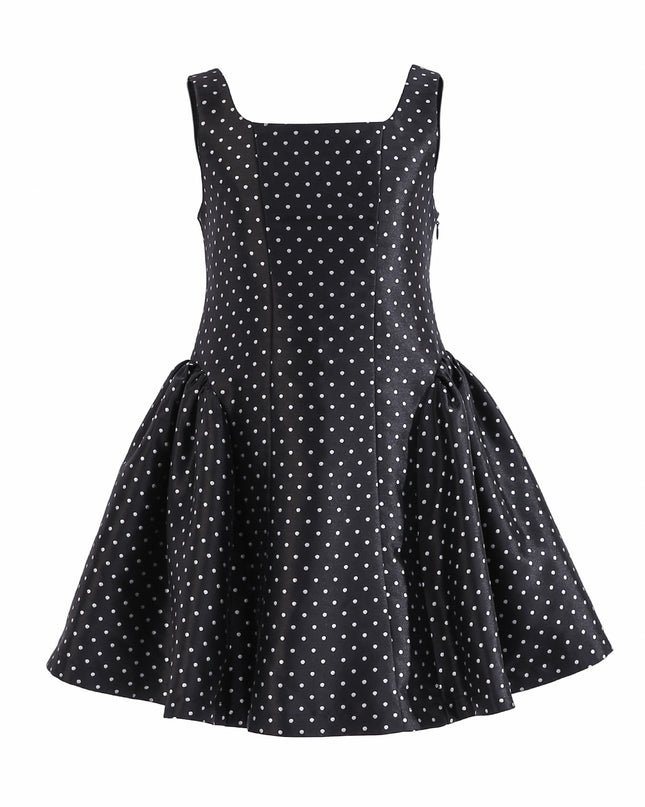 kids atelier tulleen Black Vivienne Polka Dot Dress