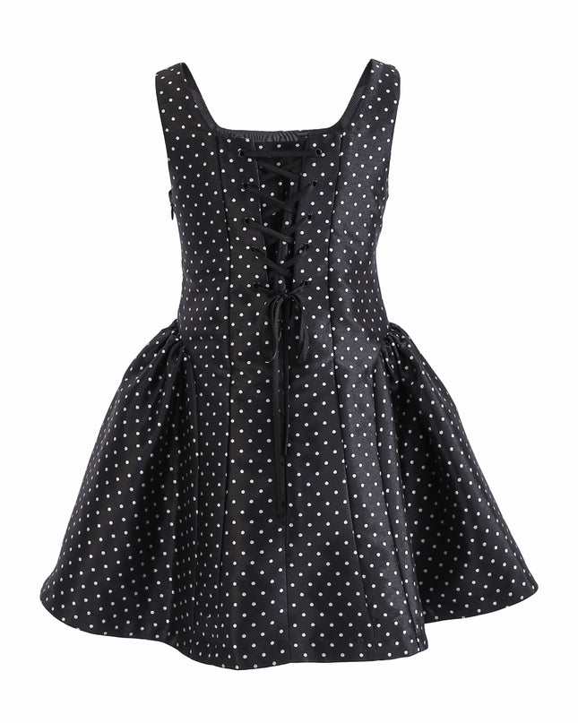 kids atelier tulleen Black Vivienne Polka Dot Dress