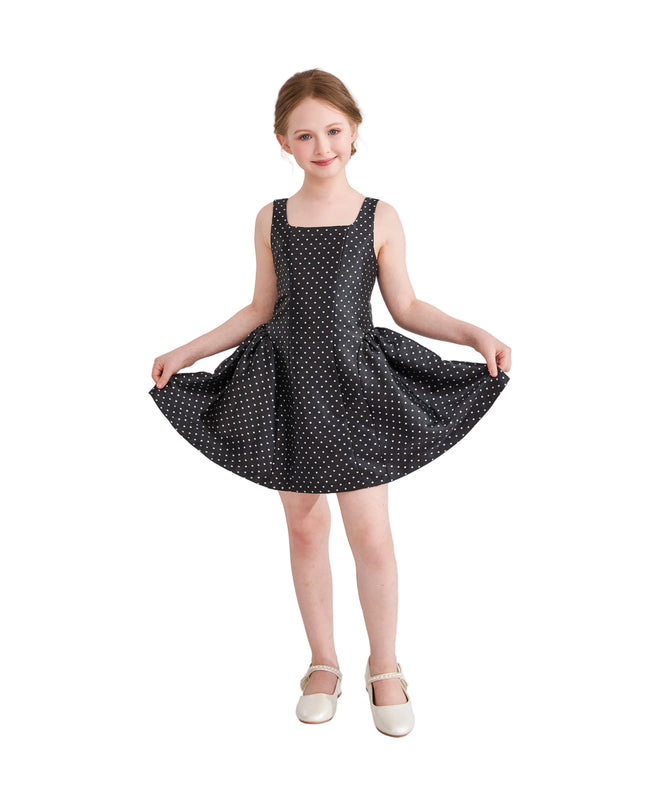 kids atelier tulleen Black Vivienne Polka Dot Dress