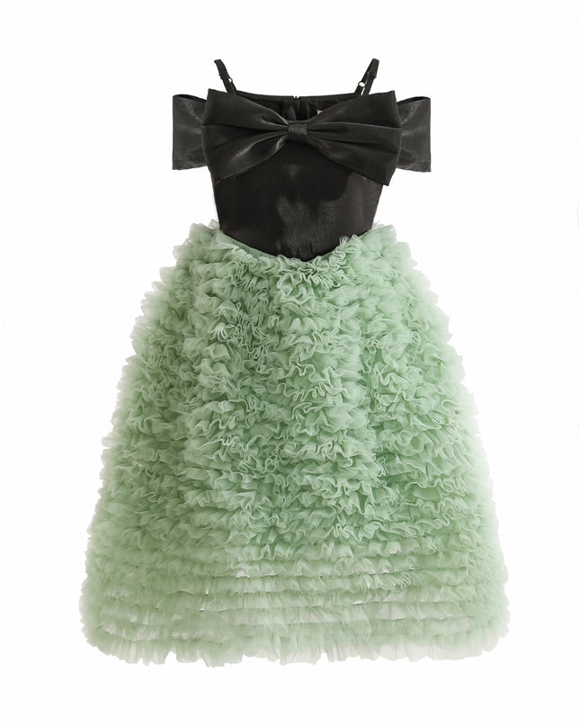 kids atelier tulleen Black & Green Marcella Bow Dress