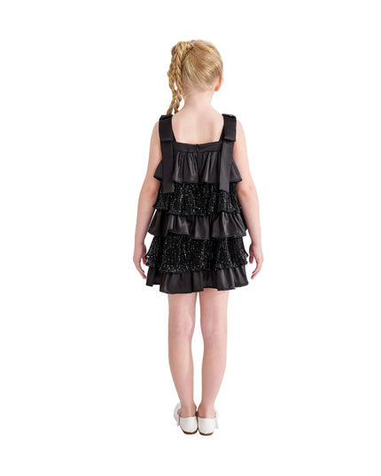 kids atelier tulleen Black Bellamy Ruffle Sequin Dress