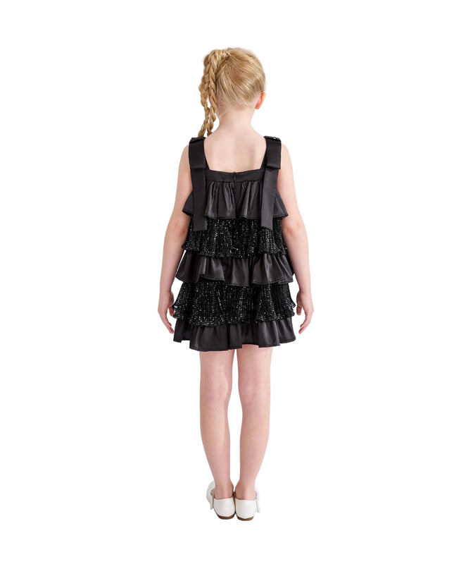 kids atelier tulleen Black Bellamy Ruffle Sequin Dress