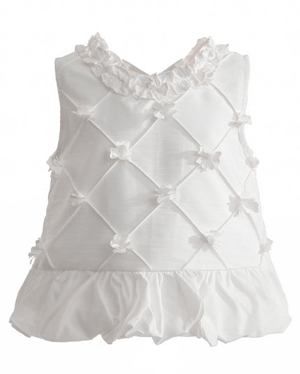 kids atelier tulleen White Lucienne Quilted Skirt Set