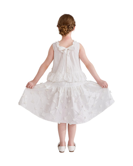 kids atelier tulleen White Lucienne Quilted Skirt Set