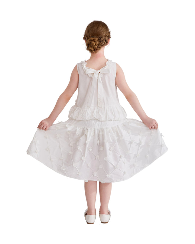 kids atelier tulleen White Lucienne Quilted Skirt Set
