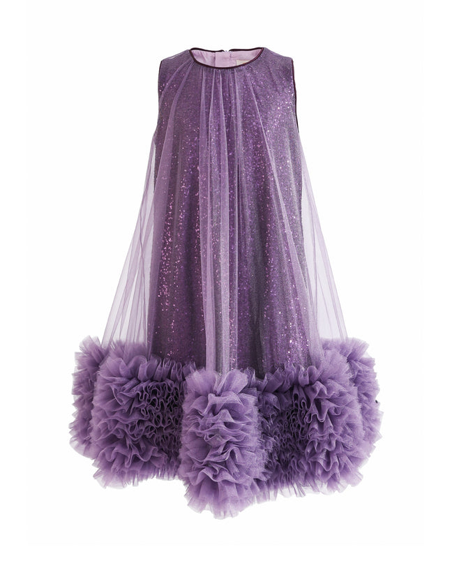 kids atelier tulleen Purple Serenata Glitter Tulle Dress