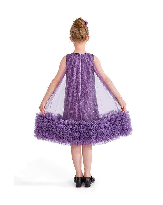 kids atelier tulleen Purple Serenata Glitter Tulle Dress