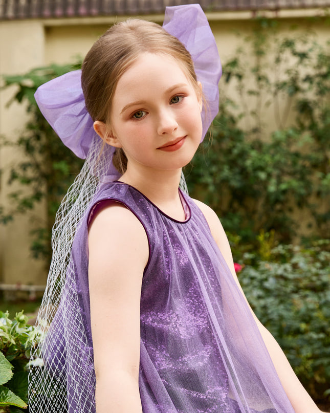 kids atelier tulleen Purple Serenata Glitter Tulle Dress