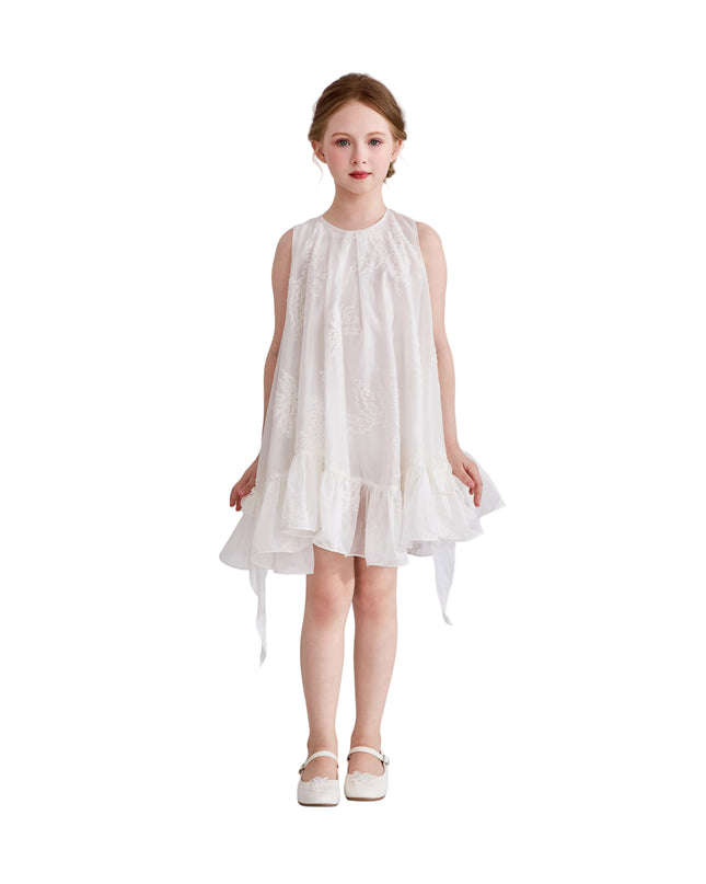 kids atelier tulleen White Marcelline Ruffle Hem Dress