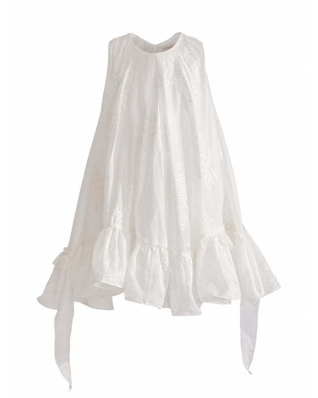 kids atelier tulleen White Marcelline Ruffle Hem Dress
