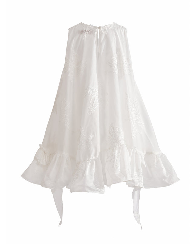 kids atelier tulleen White Marcelline Ruffle Hem Dress
