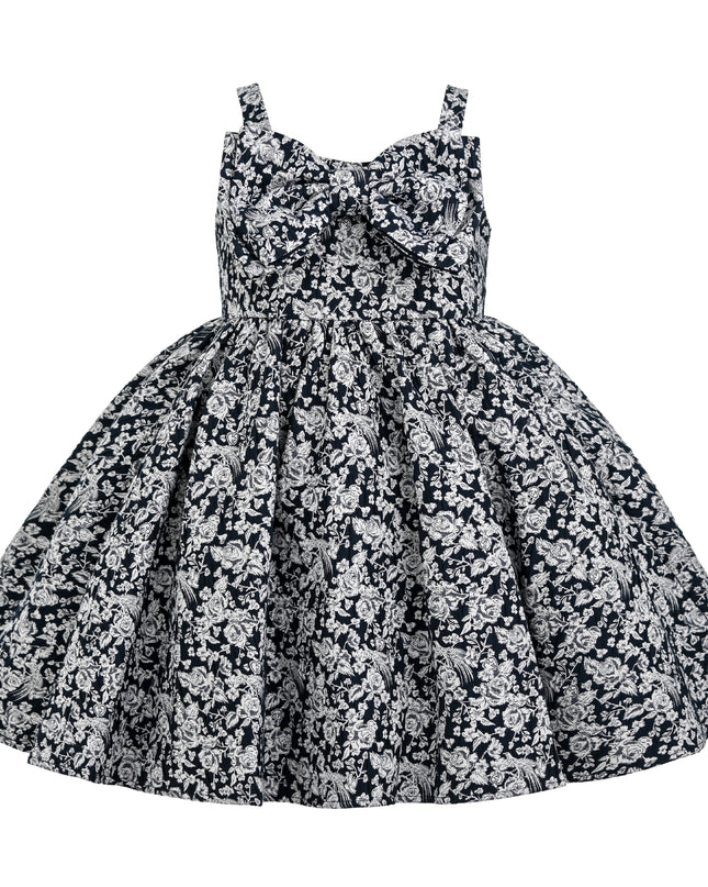 kids atelier tulleen Blue Danica Floral Bow-Front Dress