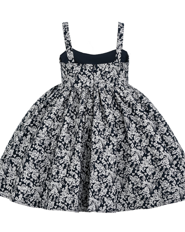 kids atelier tulleen Blue Danica Floral Bow-Front Dress