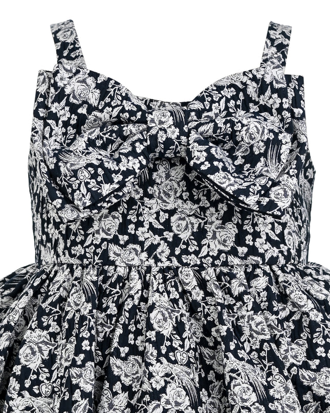 kids atelier tulleen Blue Danica Floral Bow-Front Dress