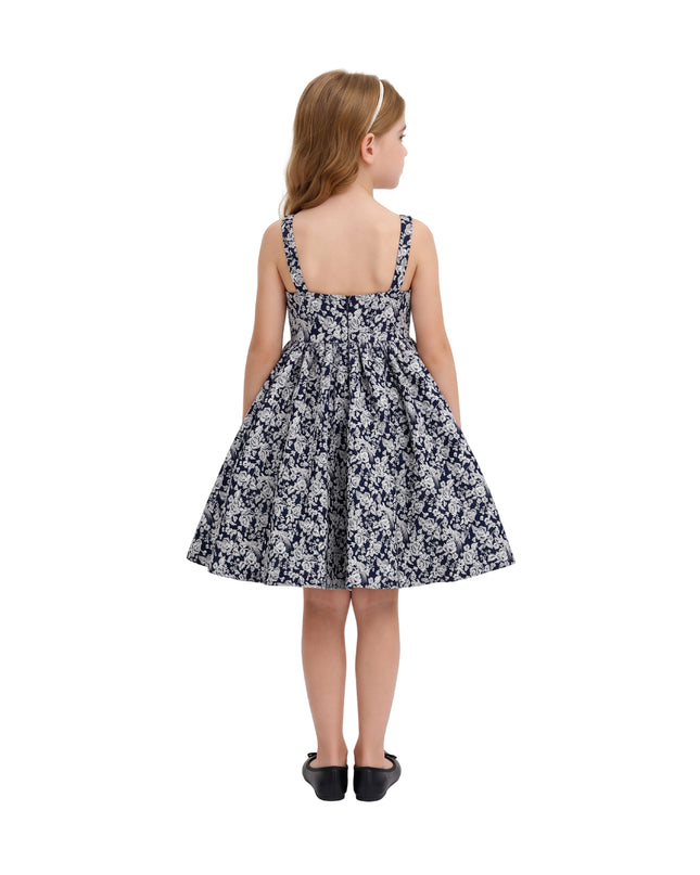 kids atelier tulleen Blue Danica Floral Bow-Front Dress