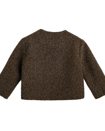 kids atelier tulleen Brown Wool Shawl Coat Set