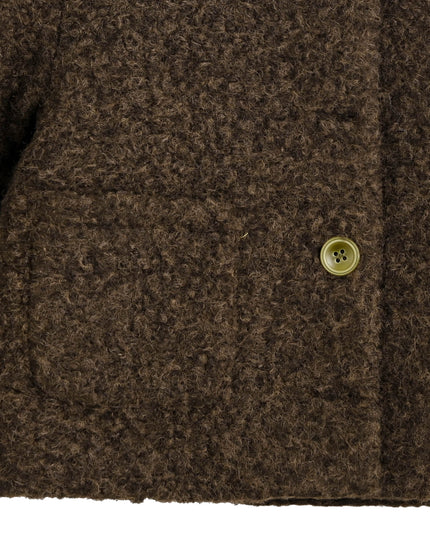 kids atelier tulleen Brown Wool Shawl Coat Set