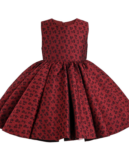kids atelier tulleen Red Roxana Floral Pleated Dress