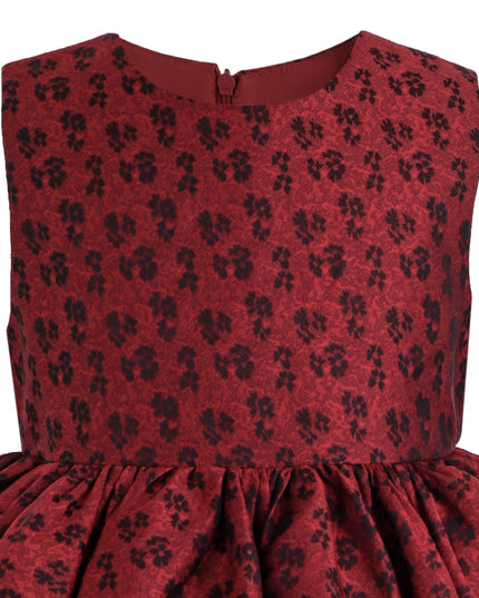 kids atelier tulleen Red Roxana Floral Pleated Dress