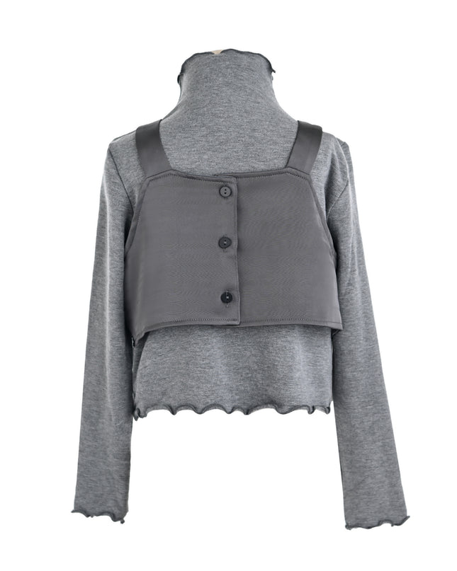 kids atelier tulleen Gray Melina Bow Ruffle Set