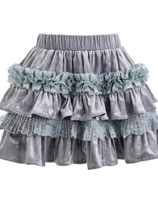kids atelier tulleen Gray Melina Bow Ruffle Set
