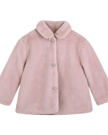 kids atelier tulleen Pink Faux Fur Plush Jacket