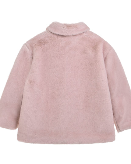 kids atelier tulleen Pink Faux Fur Plush Jacket