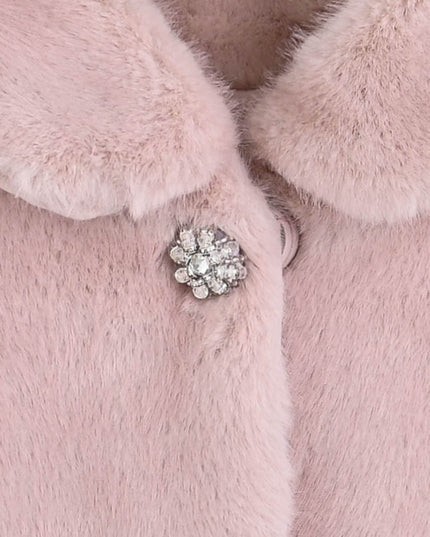 kids atelier tulleen Pink Faux Fur Plush Jacket