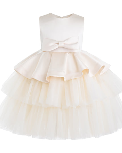 kids atelier tulleen Beige Fabiana Bow Dress