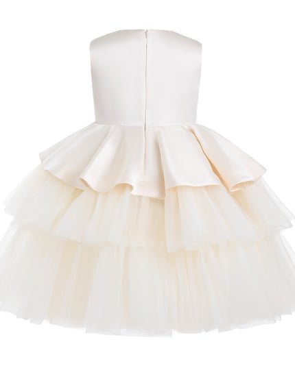 kids atelier tulleen Beige Fabiana Bow Dress