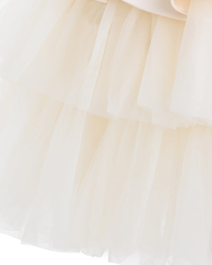 kids atelier tulleen Beige Fabiana Bow Dress