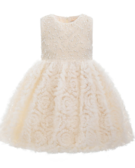 kids atelier tulleen Greta Rosette Pearl Dress