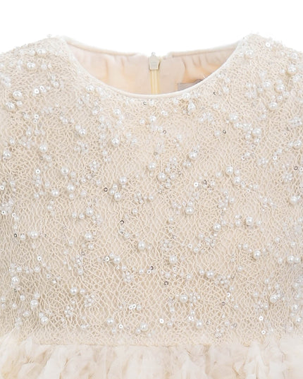 kids atelier tulleen Greta Rosette Pearl Dress