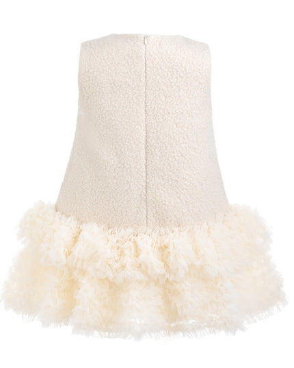 kids atelier tulleen Champagne Tressia Beaded Feather Dress