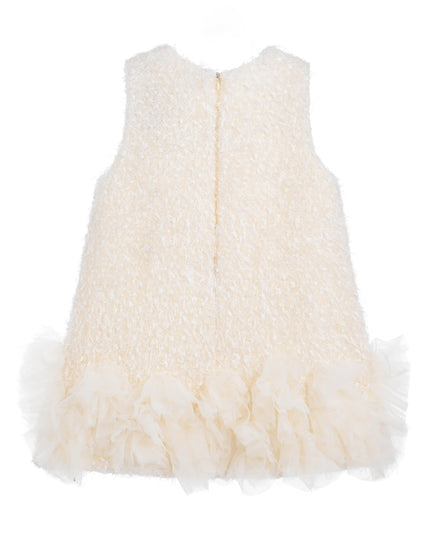 kids atelier tulleen Cream Galina Embellished Ruffle Dress