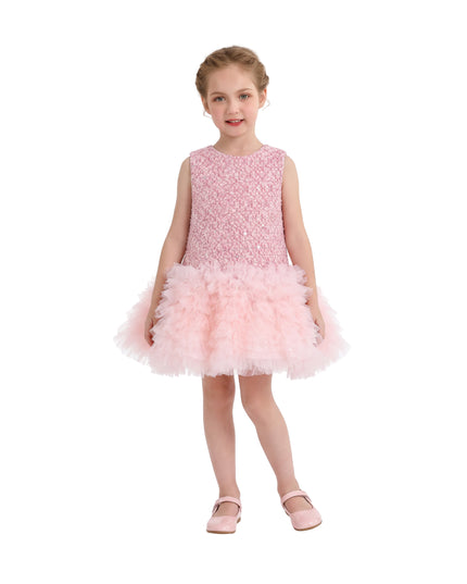 kids atelier tulleen Pink Nayela Sequin Tulle Dress
