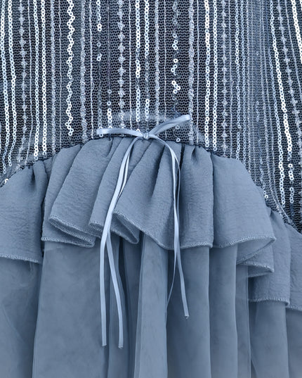 kids atelier tulleen Blue Romelia Velvet Tulle Dress