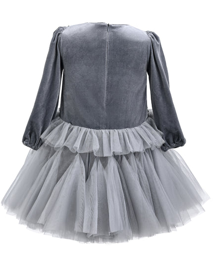 kids atelier tulleen Gray Gabrielle Sequin Tulle Dress