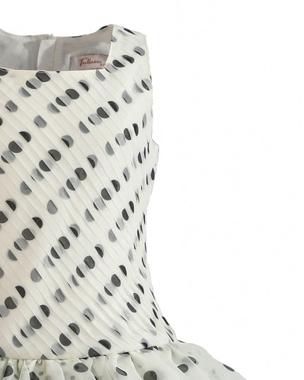 kids atelier tulleen Beige Calivra Polka Dot Dress
