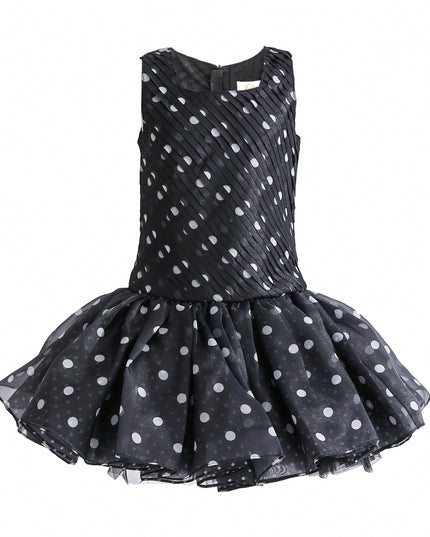 kids atelier tulleen Black Calivra Polka Dot Dress