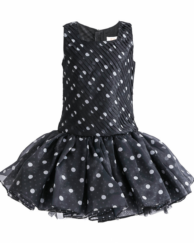 kids atelier tulleen Black Calivra Polka Dot Dress