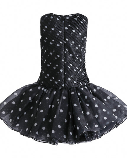 kids atelier tulleen Black Calivra Polka Dot Dress