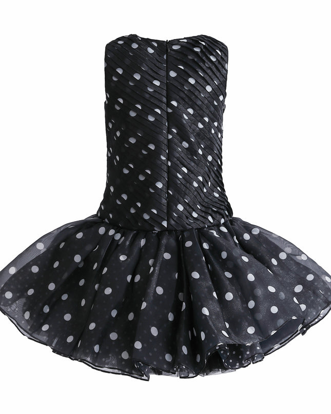 kids atelier tulleen Black Calivra Polka Dot Dress